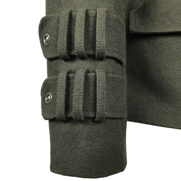 BEDO Femme Olive Green Wool Military Peacoat S - Picture 4 of 7